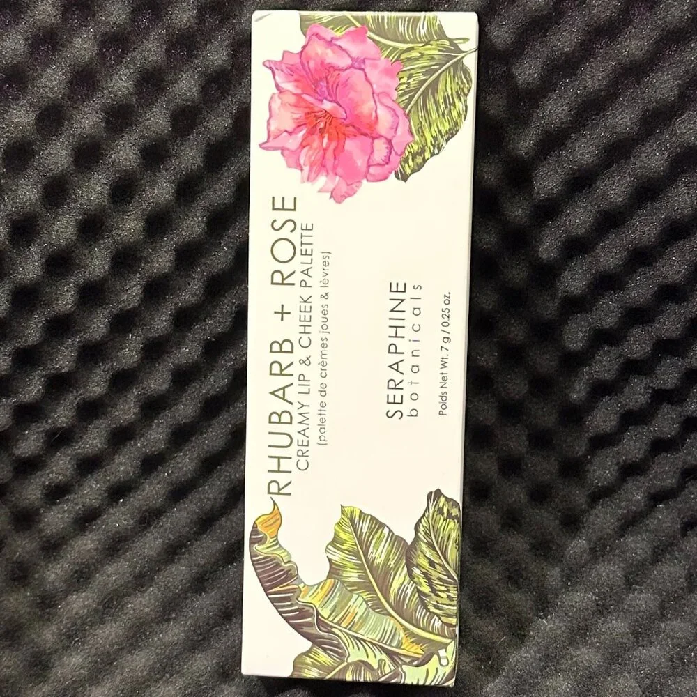 Seraphine Botanicals Rhubarb + Rose Creamy Lip & Cheek Palette